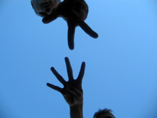 silhouetted hands