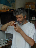 Bruto winds down with a smoke from his favorite pipe